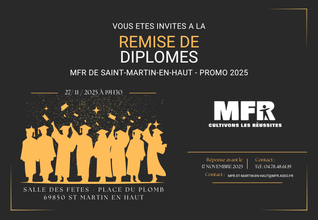 Remise de diplôme a la MFR de Saint Martin en Haut